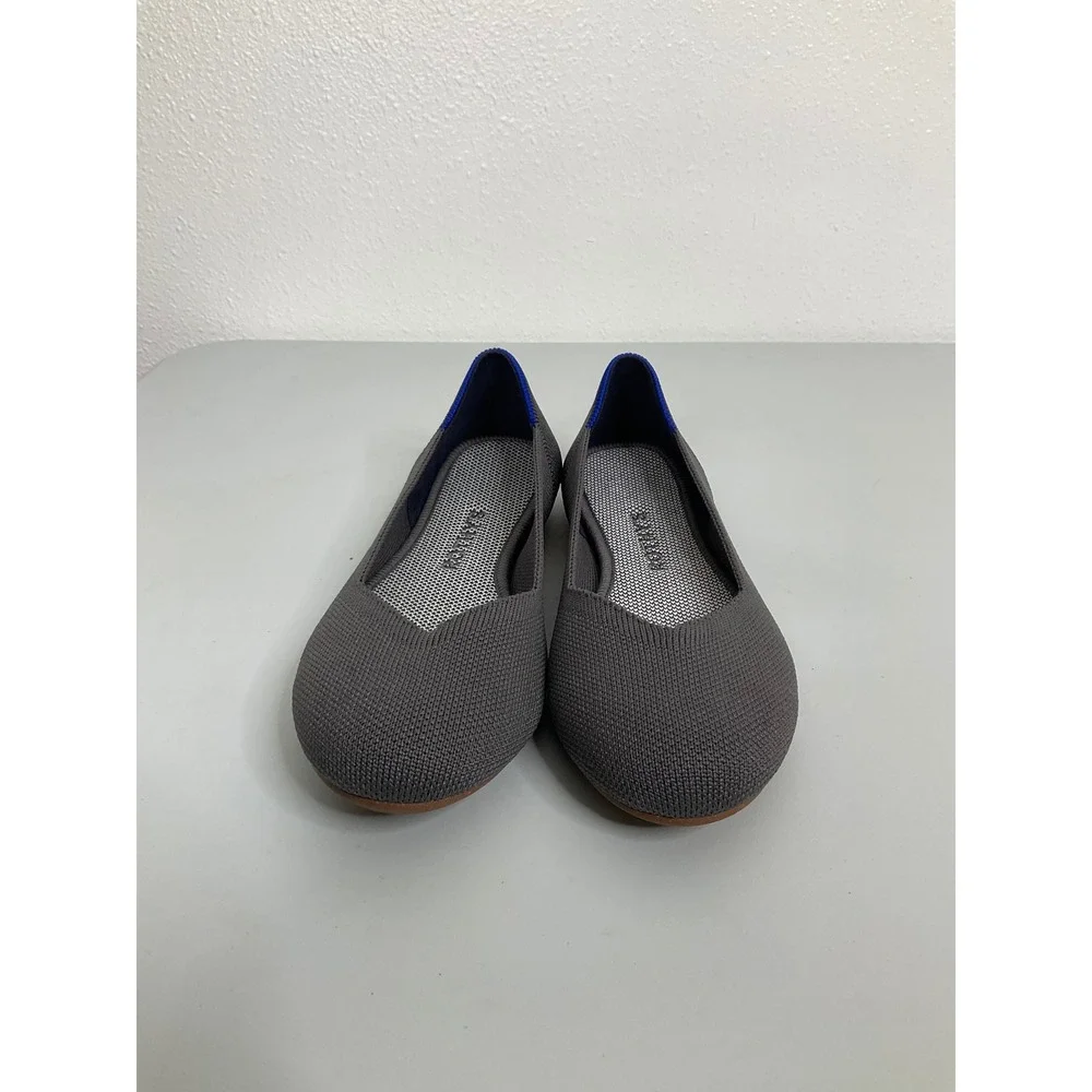 Rothys The Flat Charcoal‎ Grey Knit Round Toe Ballet Flats Size 6
